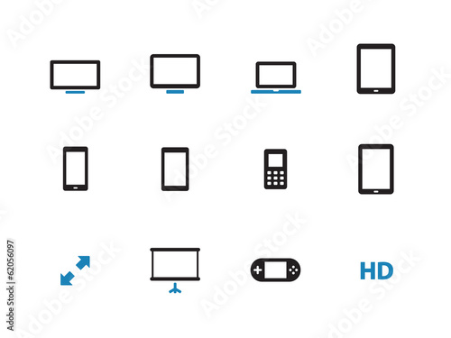 Screens duotone icons on white background.