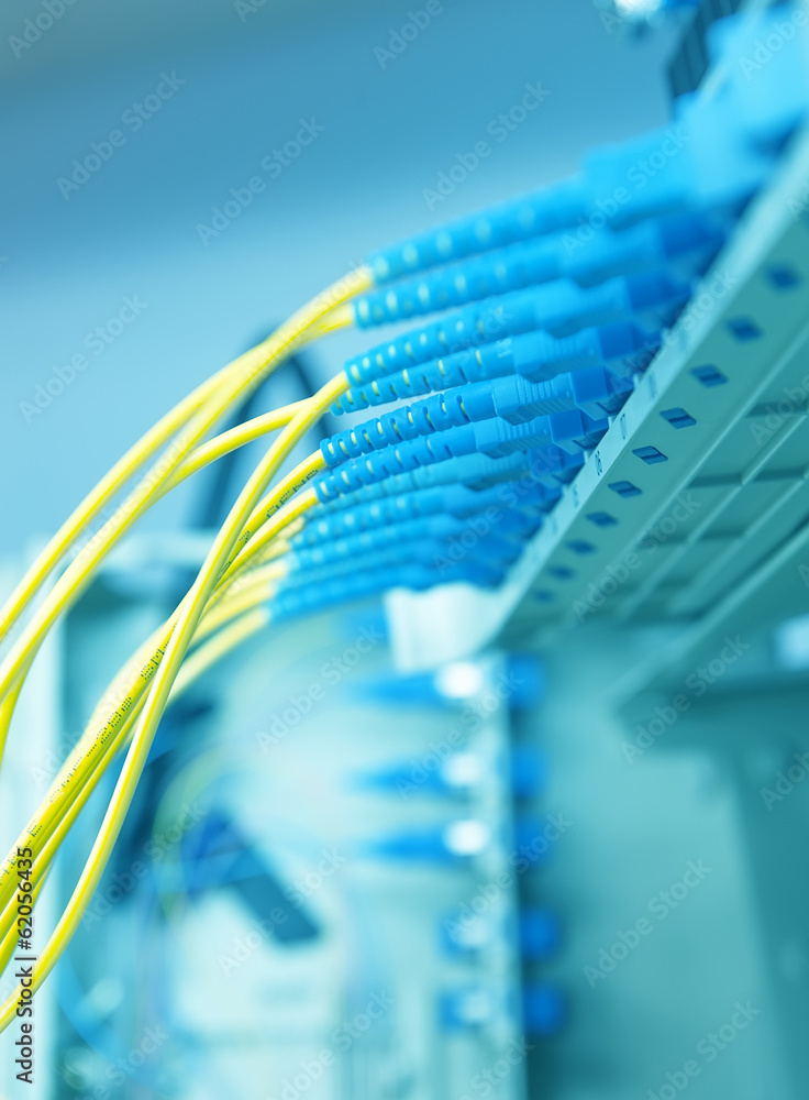Technology center with fiber optic equipment Technology center with fiber optic equipment