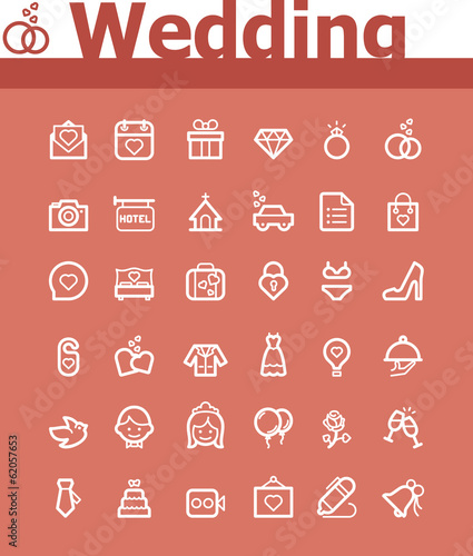 Wedding icon set
