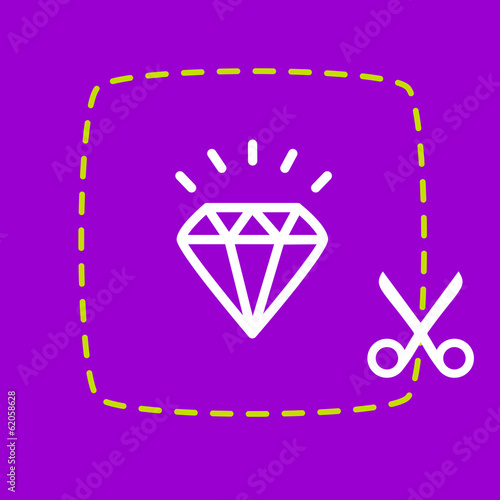 scissors cut sticker with a  Diamond