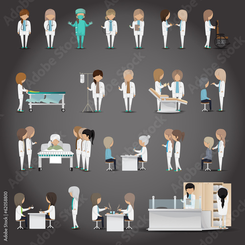 Medical Staff - Isolated On Black Background