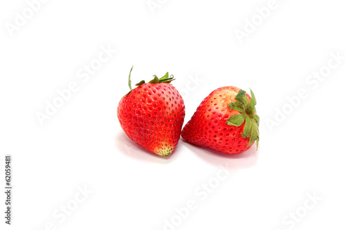 Fresh strawberries on white background