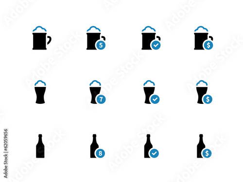 Beer duotone icons on white background.