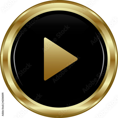 Black gold play button.