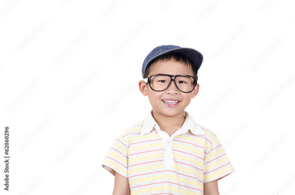 Cute boy smiling on the white background Cute boy smiling on the white background