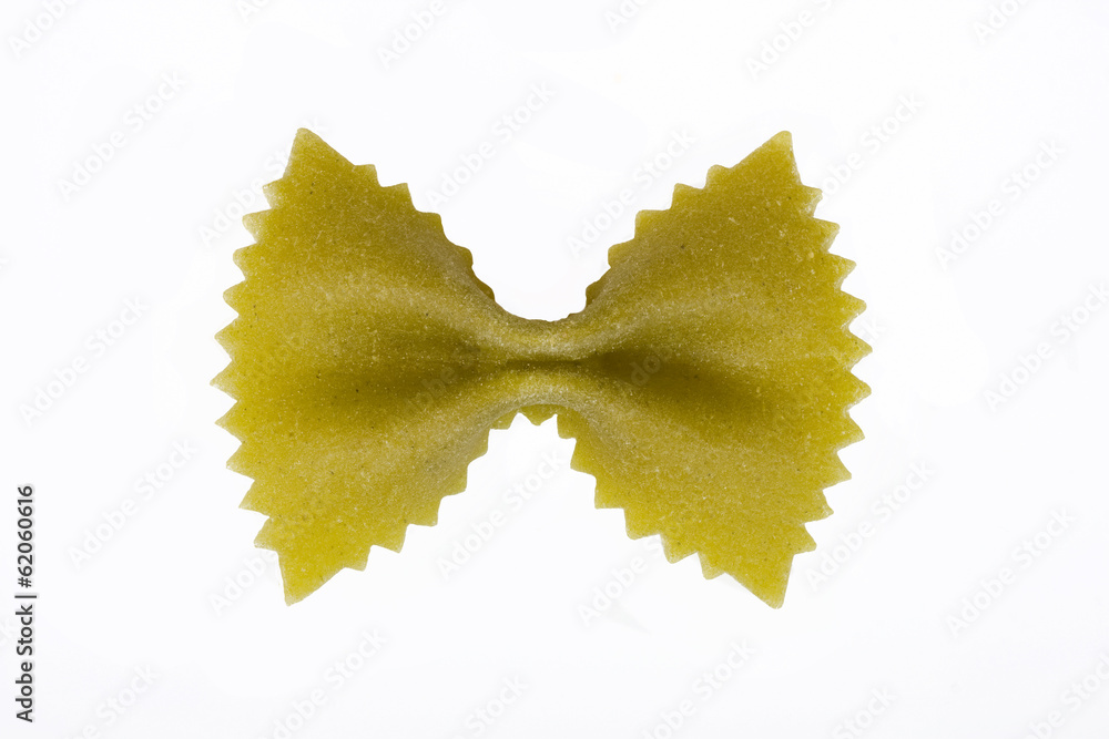 Farfalle pasta on a white background Farfalle pasta on a white background