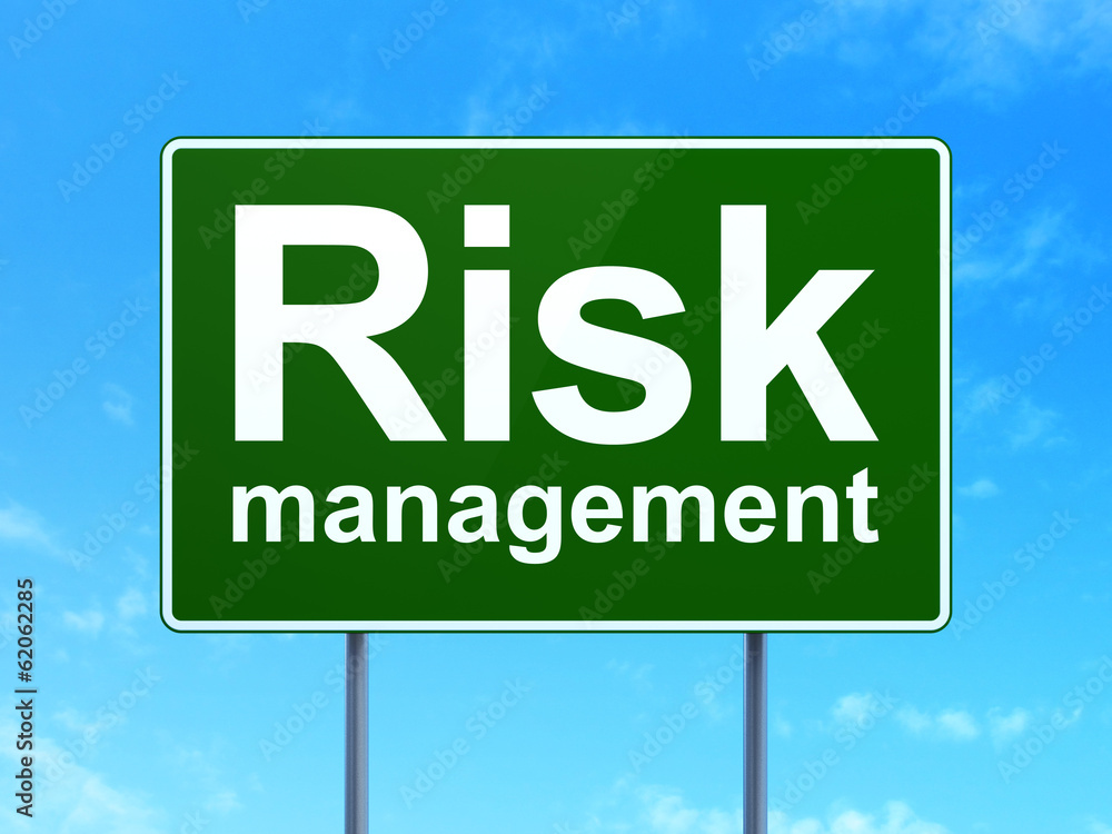 Finance concept: Risk Management on road sign background Finance concept: Risk Management on road sign background