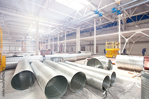 Pipes in Modern factory construction site