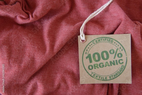 Garment with certified organic fabric label.