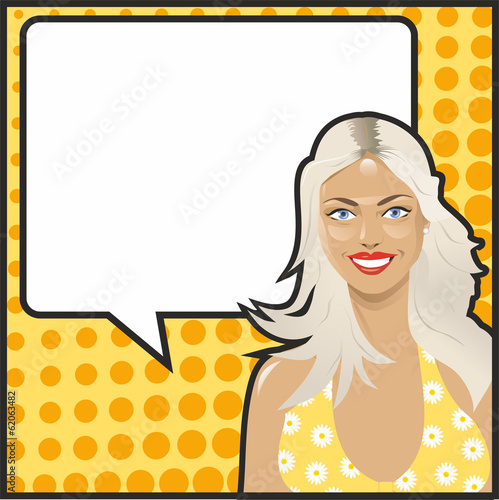 Pop Art blonde talking