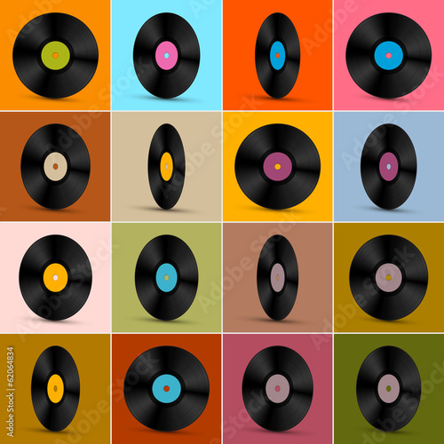 Retro, Vintage Vector Vinyl Record Disc Background
