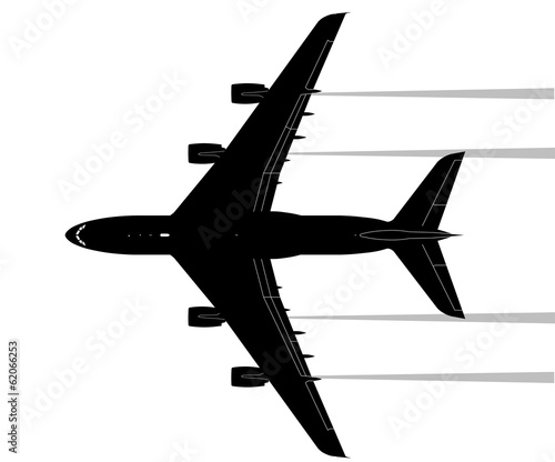 Großraum Jet A380 Aufsicht Silhouette