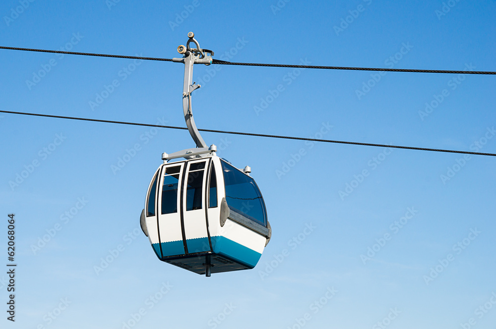Cable car in Expo district, Lisbon, Portugal Cable car in Expo district, Lisbon, Portugal