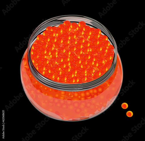 Fish red caviar