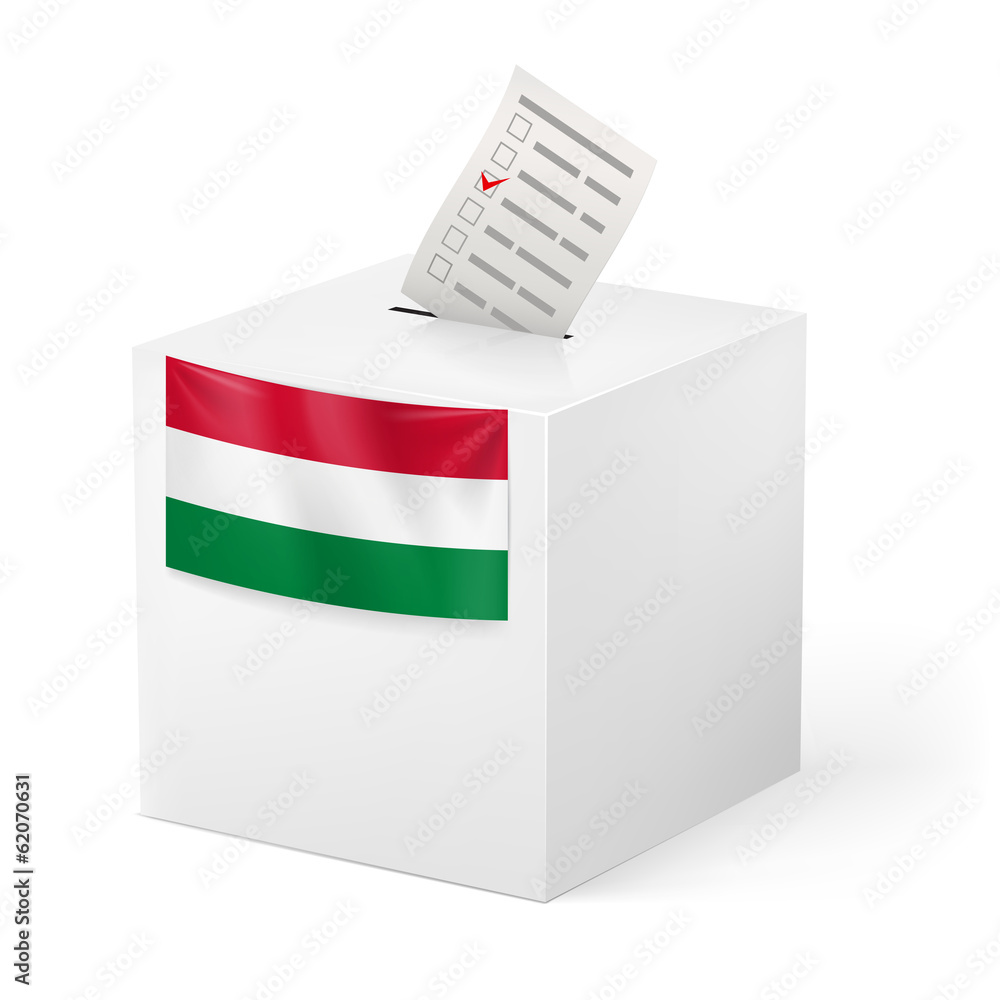 Ballot box with voting paper. Hungary Ballot box with voting paper. Hungary