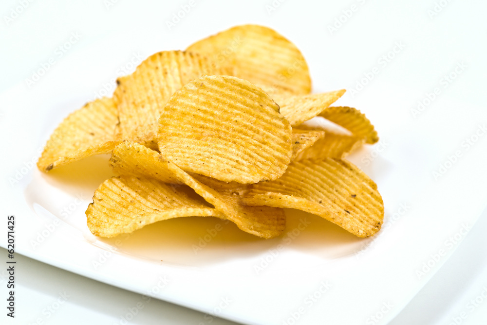 potato chips isolated on white background potato chips isolated on white background