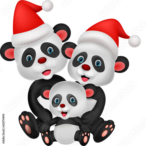 Fototapeta Naklejka Na Ścianę i Meble -  Cute panda bear family