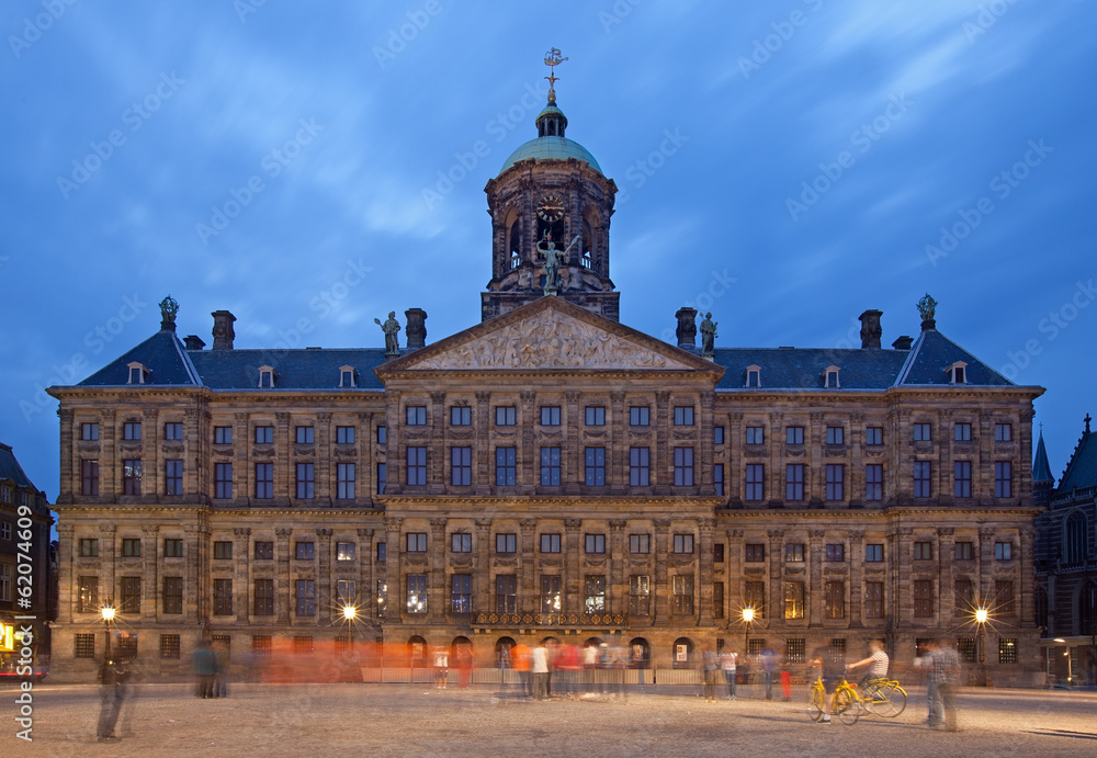 Royal Palace of Amsterdam in Dam Square