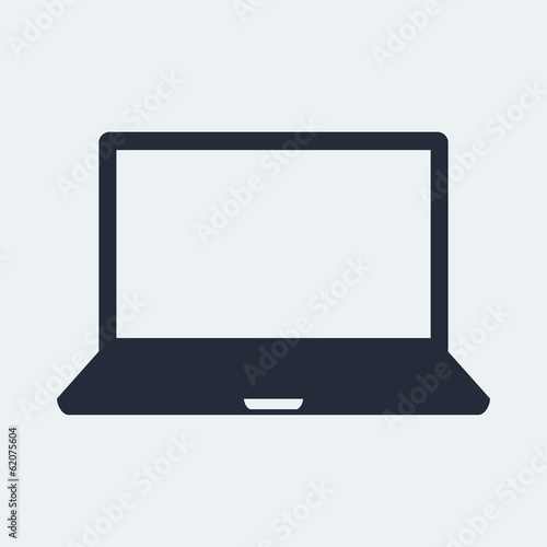 Laptop Flat Icon with shadow. Vector EPS 10.