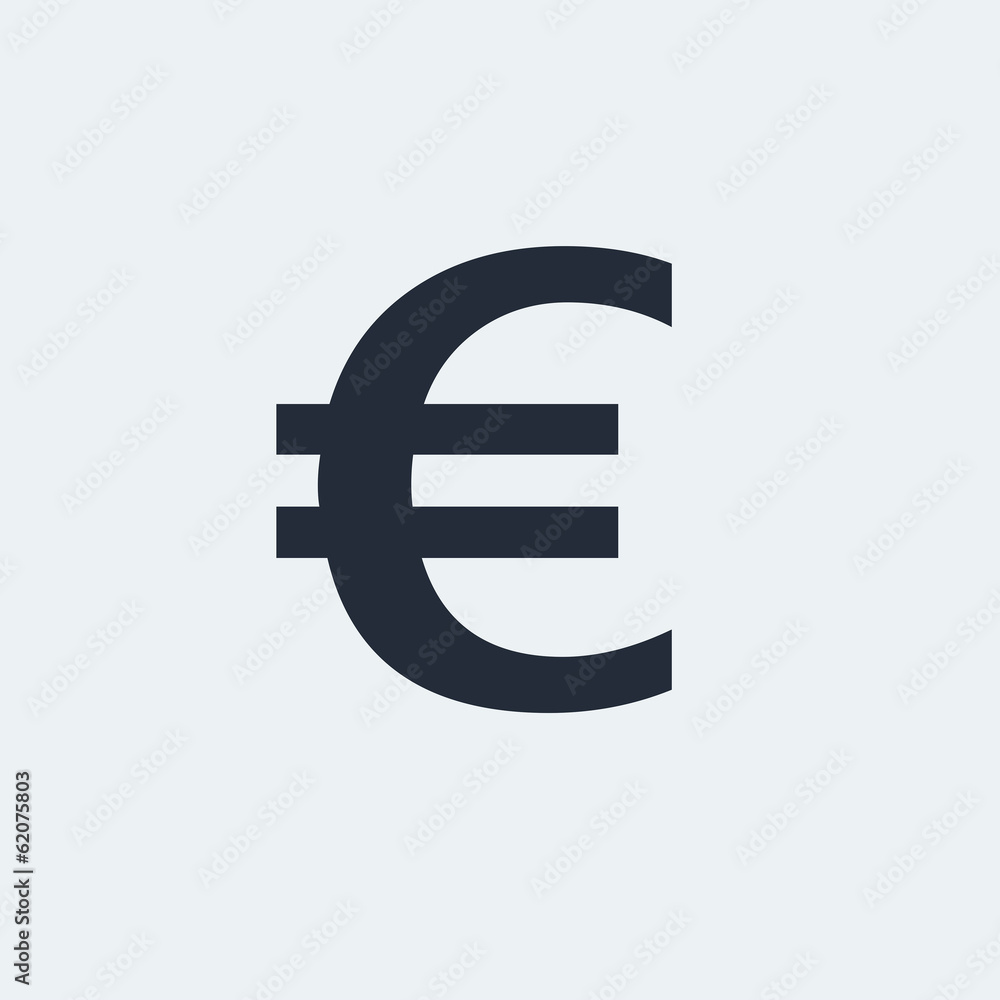 Euro Flat Icon with shadow. Vector EPS 10. Euro Flat Icon with shadow. Vector EPS 10.