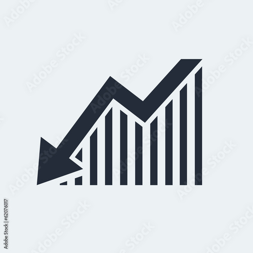 Statistic Flat Icon with shadow. Vector EPS 10.