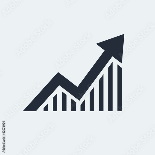 Statistic Flat Icon with shadow. Vector EPS 10.
