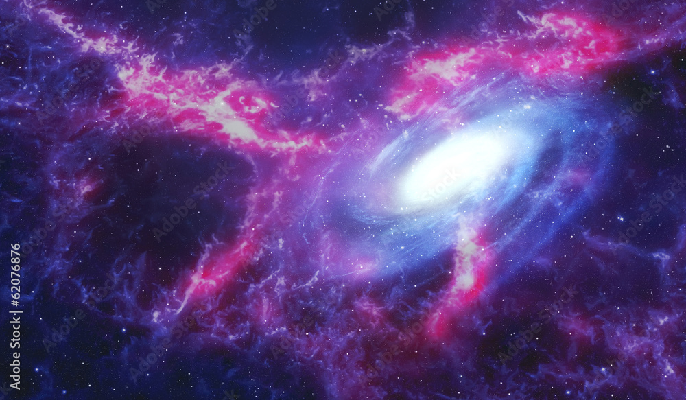 Nebula and galaxy. Elements of this image furnished by NASA.
