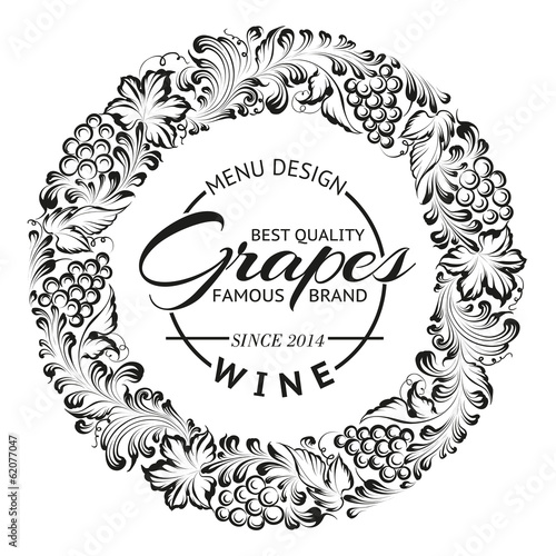 Grapes design for wine menu.