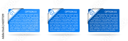 vector blue paper option labels