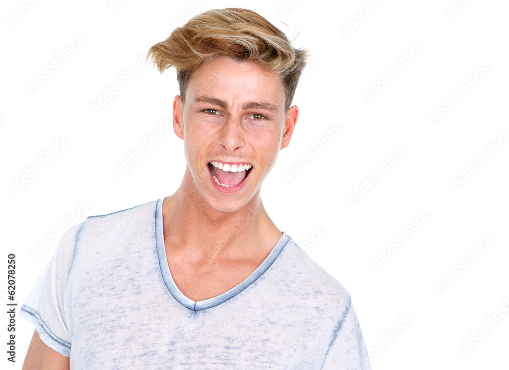 Handsome young man shouting Handsome young man shouting
