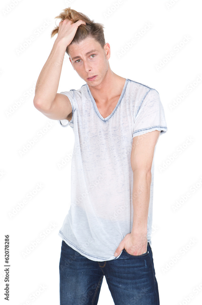 Portrait of a male fashion model Portrait of a male fashion model