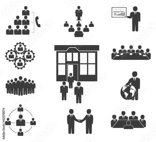 Business people. Office icons, conference