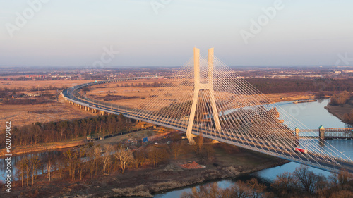aerial view of Wroclaw redzin bridge