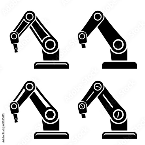vector robotic arm black symbol