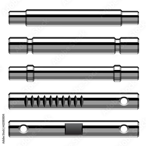 vector shiny steel shafts