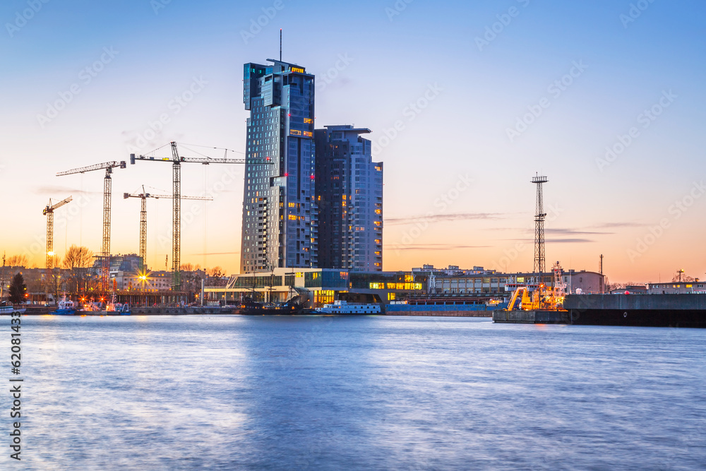 Obraz premium Sea Towers skyscraper in Gdynia, Poland 
