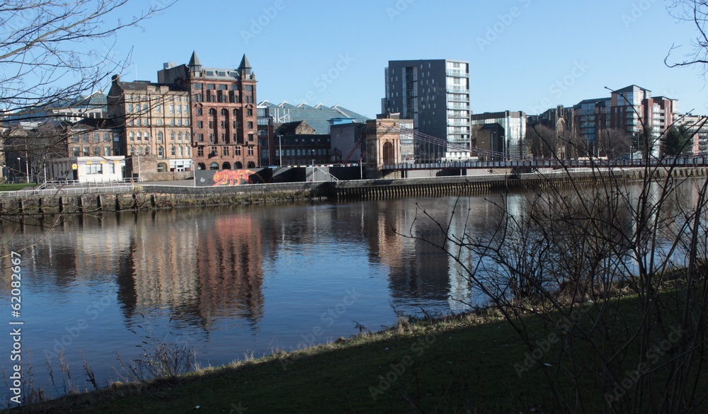 Fototapeta premium Blick von der Southside auf Glasgow