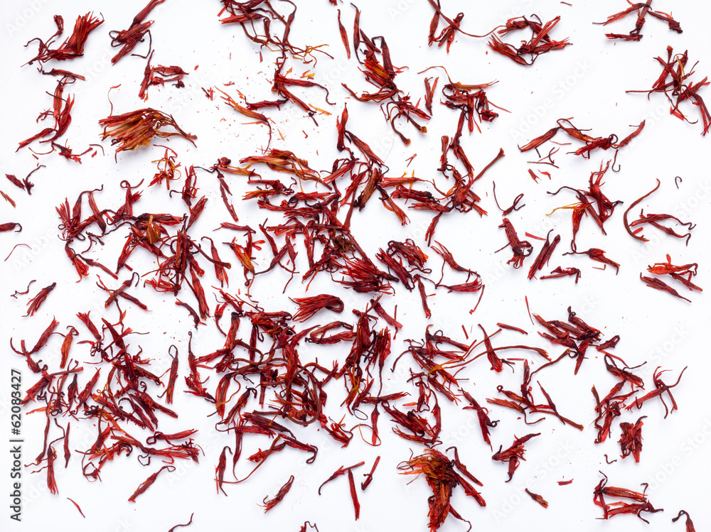 Saffron on a white background Saffron on a white background