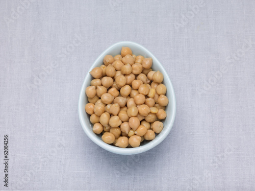 Chickpeas in an oval bowl