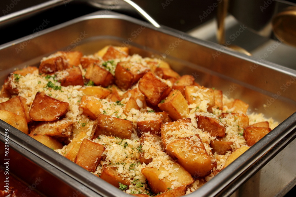 Fried potatoes served on a dish