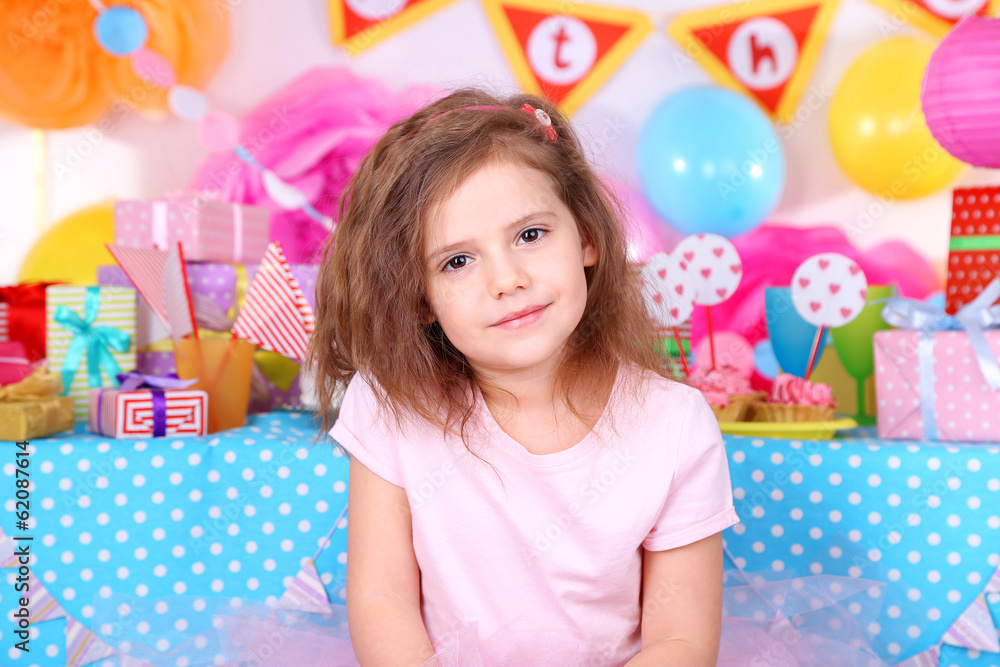 Pretty little girl celebrate her birthday Pretty little girl celebrate her birthday