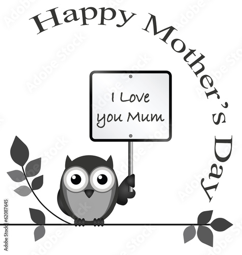 Monochrome I love you mum message