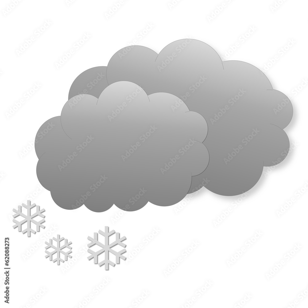 Snowing day as weather icon Snowing day as weather icon