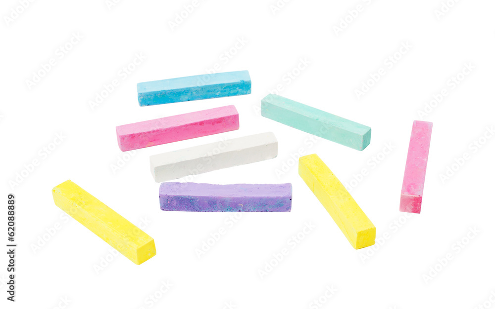 chalks in a variety of colors arranged