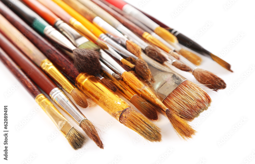 Fototapeta premium Many brushes isolated on white