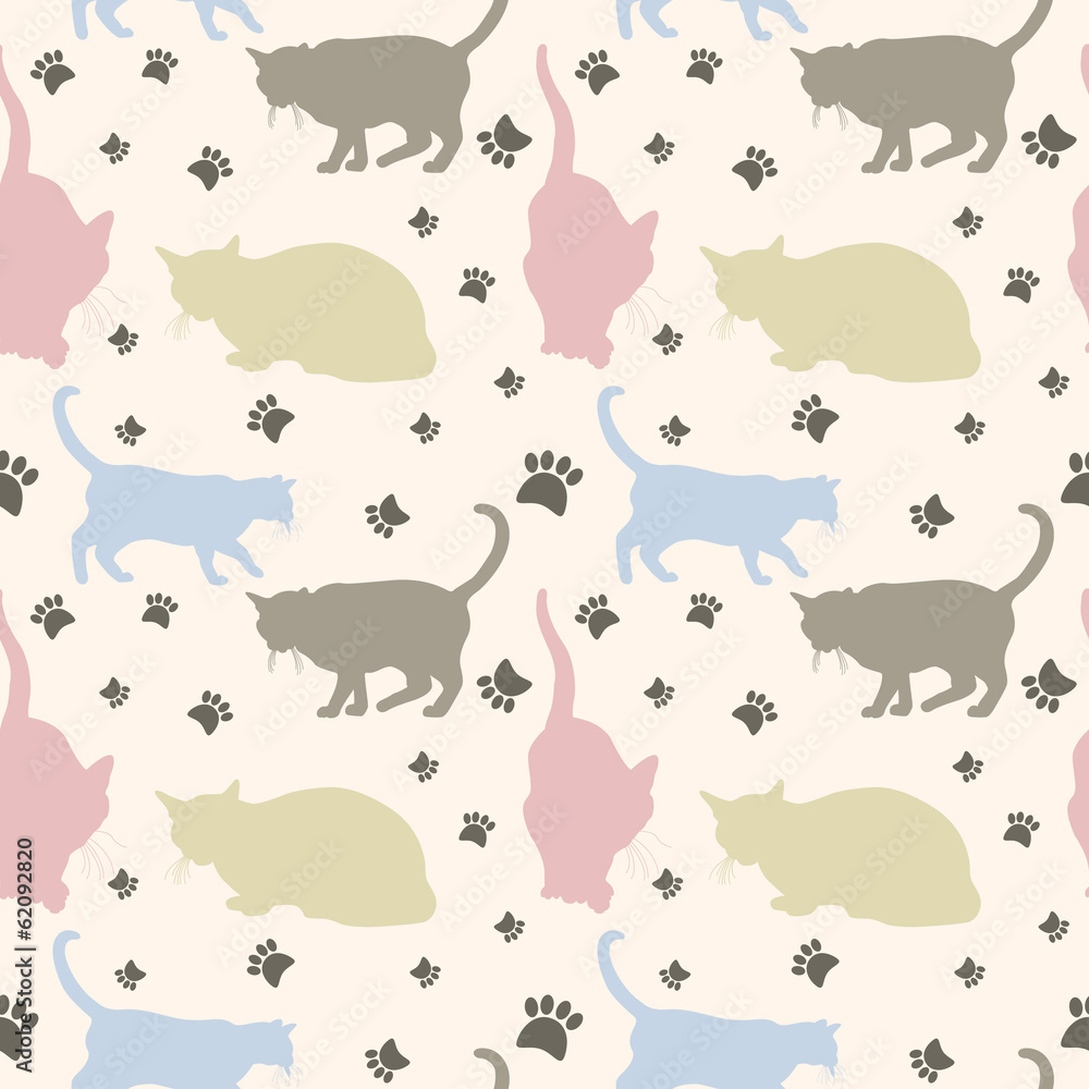 Fototapeta premium Seamless cats pattern