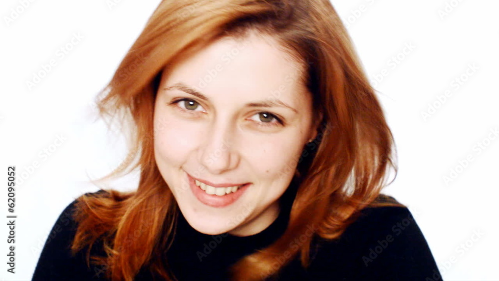 girl with fluttering hair