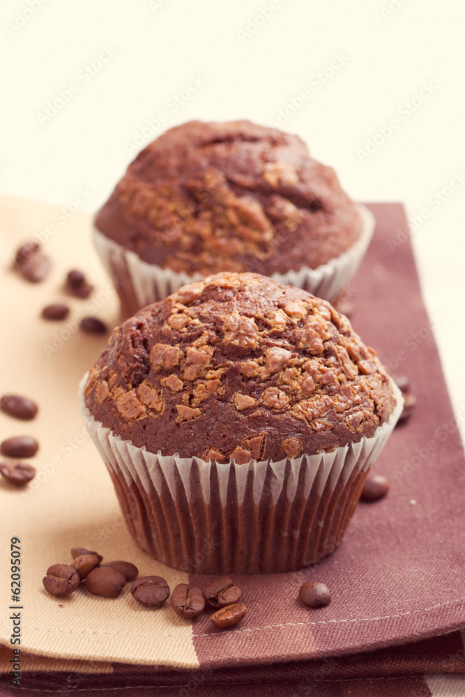 two chocolate muffins two chocolate muffins