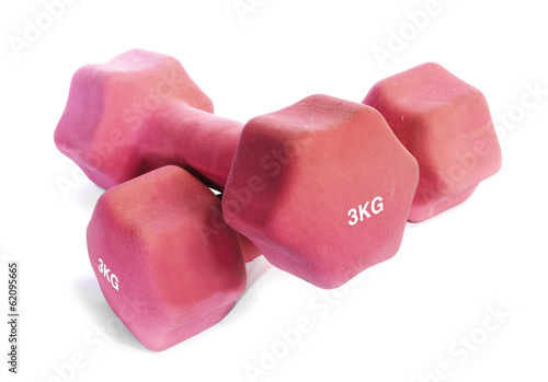 Pink dumbbells weighing 3 kg © toshket