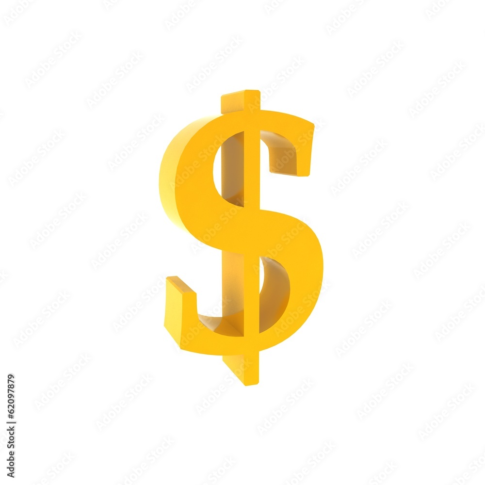 Golden dollar sign isolated on white background Golden dollar sign isolated on white background